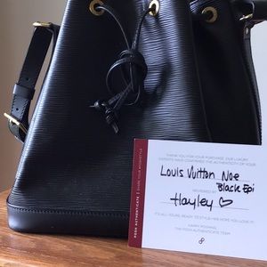 Louis Vuitton Petit Noe Black Epi with Dustbag